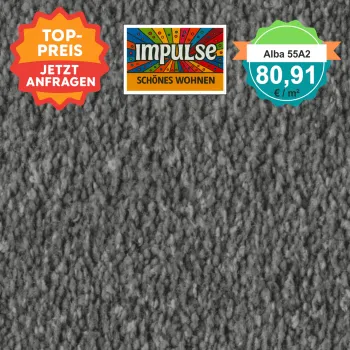 Vorwerk Alba 55A2 dunkelgrau – Draufsicht Velours Teppichboden 4 m breit, 80,91 €/m²